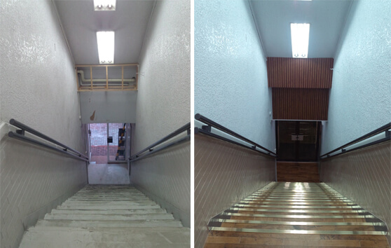 群馬県前橋市　美容室　店舗デザイン　内装工事　塗装工事　フロア工事　クロス貼り工事